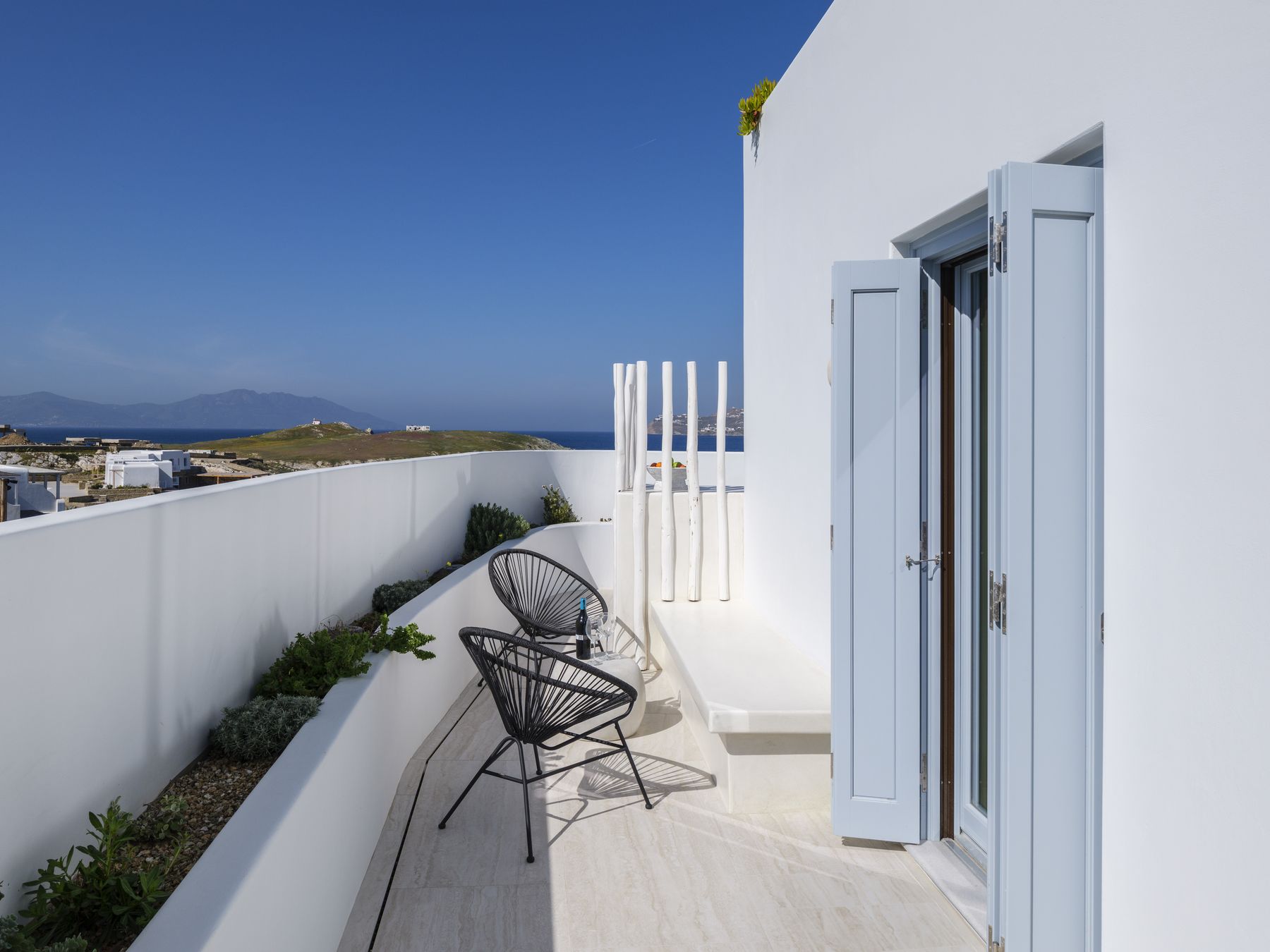 Suite 2 balcony overlooking the sea
